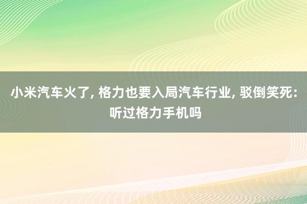 小米汽车火了, 格力也要入局汽车行业, 驳倒笑死: 听过格力手机吗