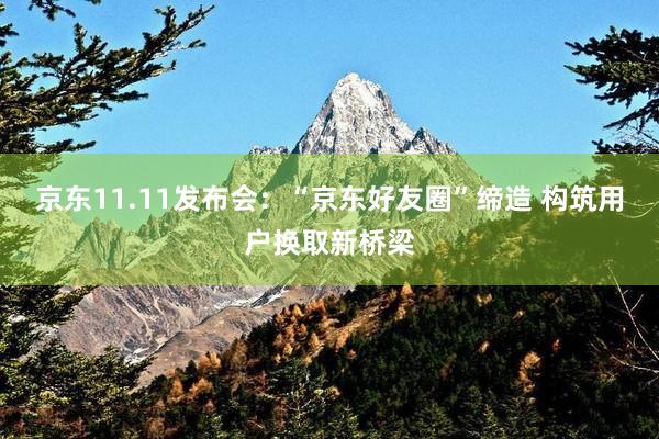 京东11.11发布会：“京东好友圈”缔造 构筑用户换取新桥梁