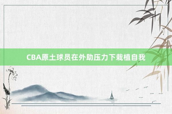 CBA原土球员在外助压力下栽植自我