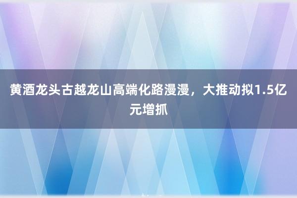 黄酒龙头古越龙山高端化路漫漫，大推动拟1.5亿元增抓